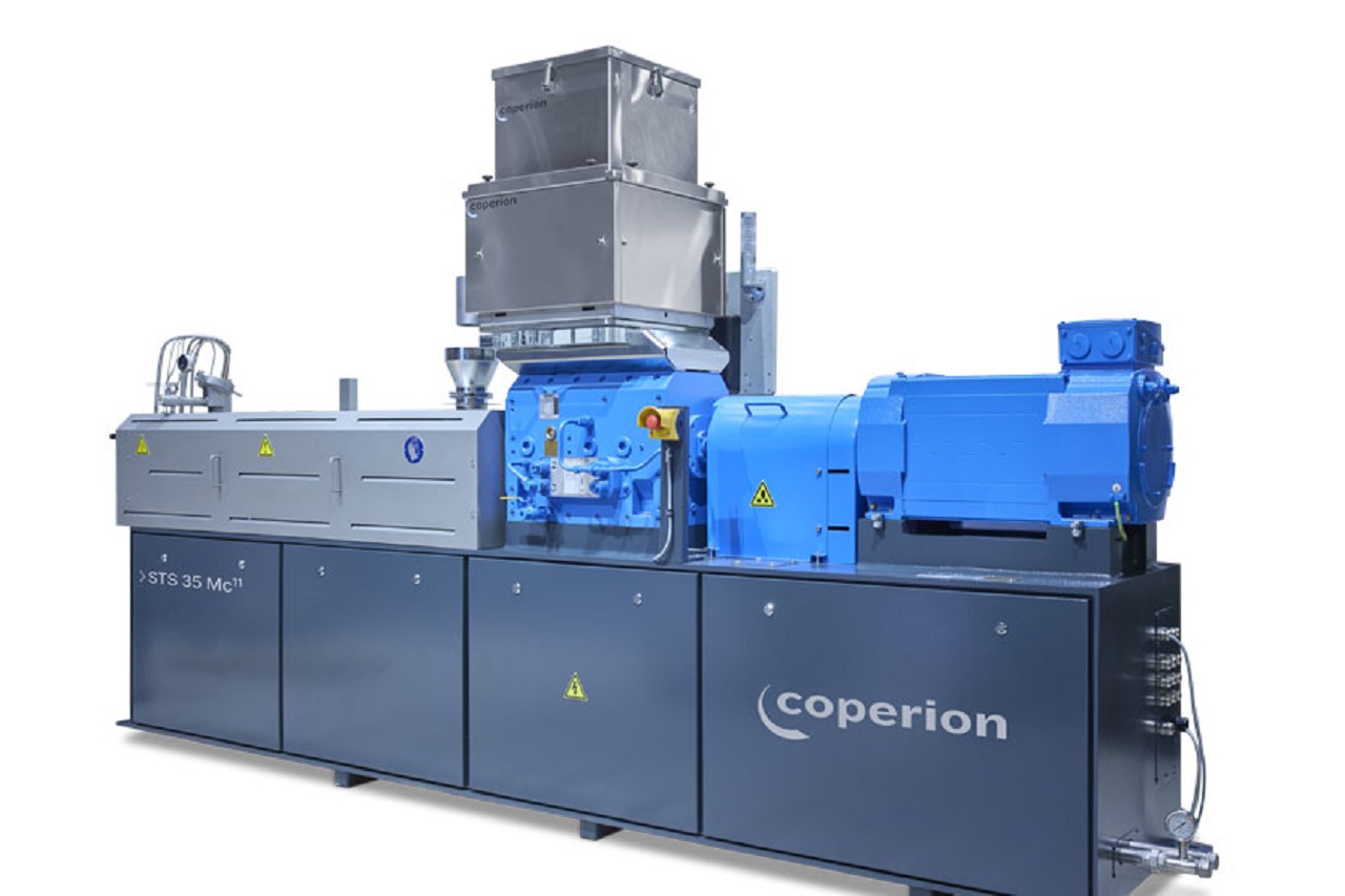 Coperion STS 35 Mc¹¹_ высокотехнологичный экструдер с двойным фидером для точной обработки сыпучих материалов в пищевой промышленности